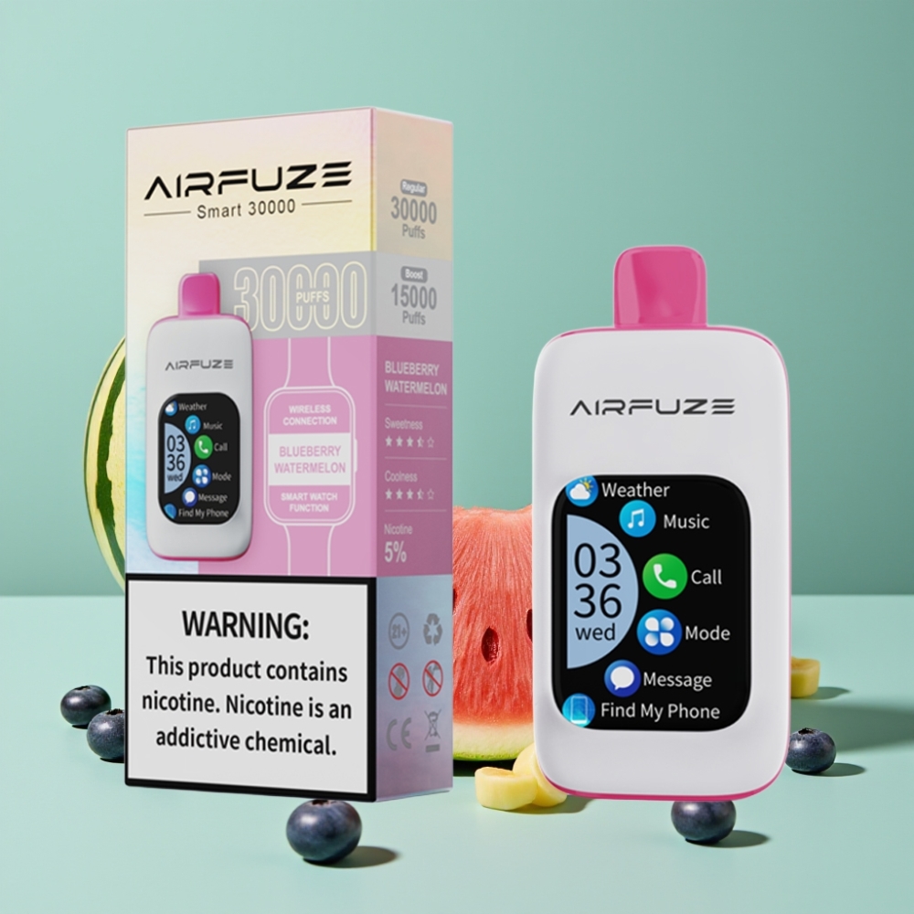 AirFuze Smart 30000 Puffs Disposable Pod Blueberry Watermelon 5% 900mAh Type-C
