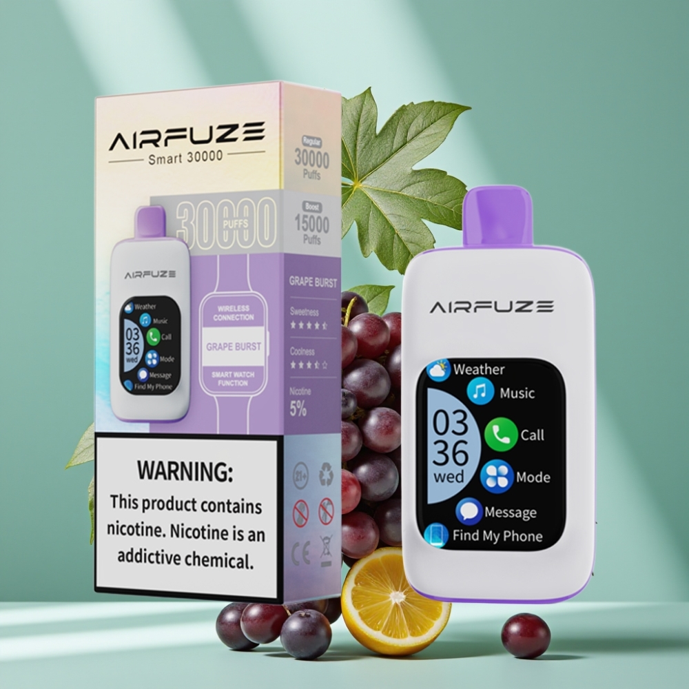 AirFuze Smart 30000 Puffs Disposable Pod Grape Burst 5% 900mAh Type-C