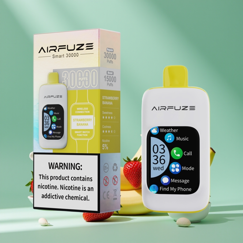 AirFuze Smart 30000 Puffs Disposable Pod Strawberry Banana 5% 900mAh Type-C