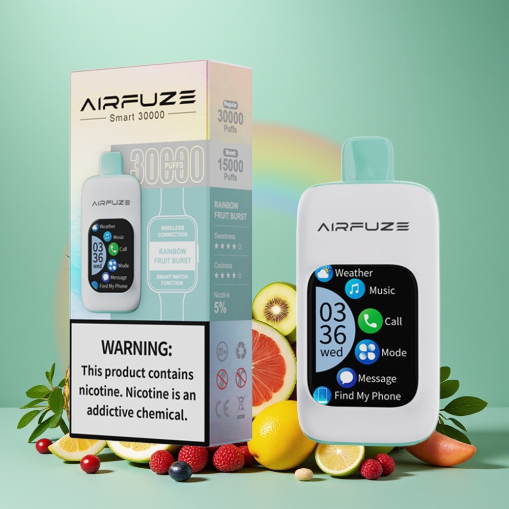 AirFuze Smart 30000 Puffs Disposable Vape Rainbow Fruit Burst 5% 900mAh Type-C