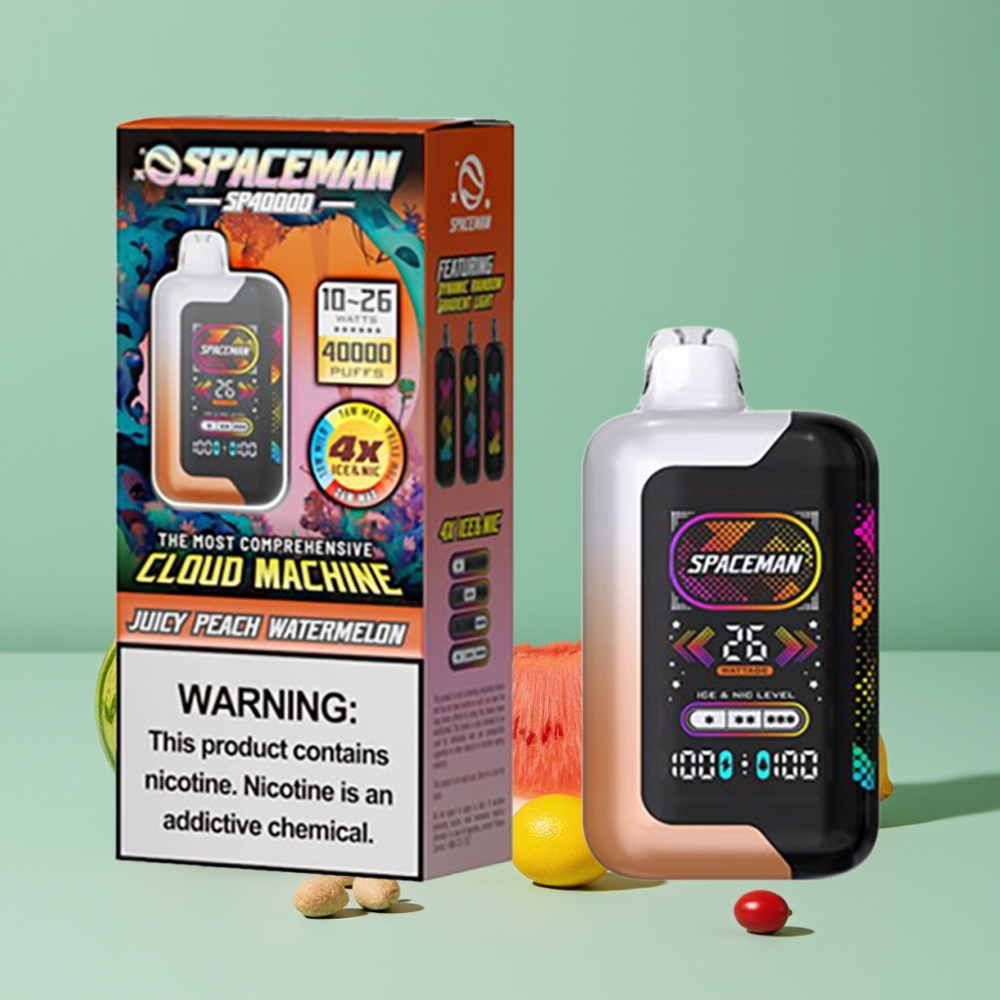 SMOK Spaceman SP40000 Zero Nicotine Disposable 40000 Puffs 20ml 1000mAh Juicy Peach Watermelon